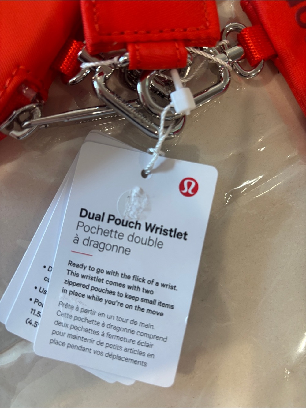 lululemon Dual Pouch Wristlet in Cherry Ember & Cranberry Charm NWT - Picture 3 of 3
